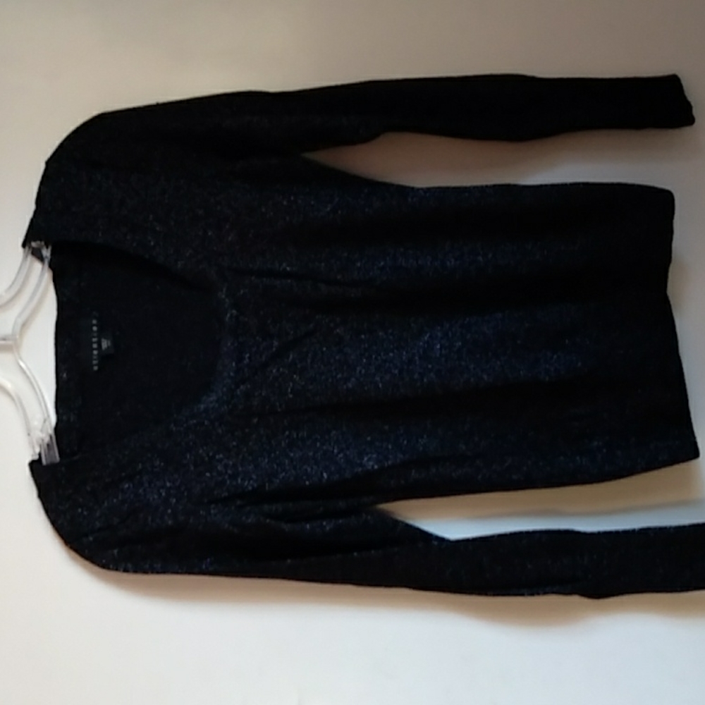 Attention black and silver shimmer top size S